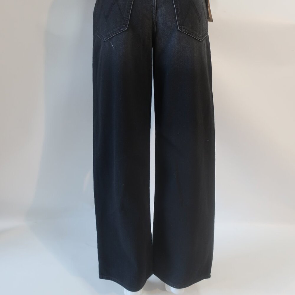 NWT Womens Mother Black Magic (Item- 9) The Spinner Zip Sneak Wide Leg Jeans 27 - Picture 13 of 16